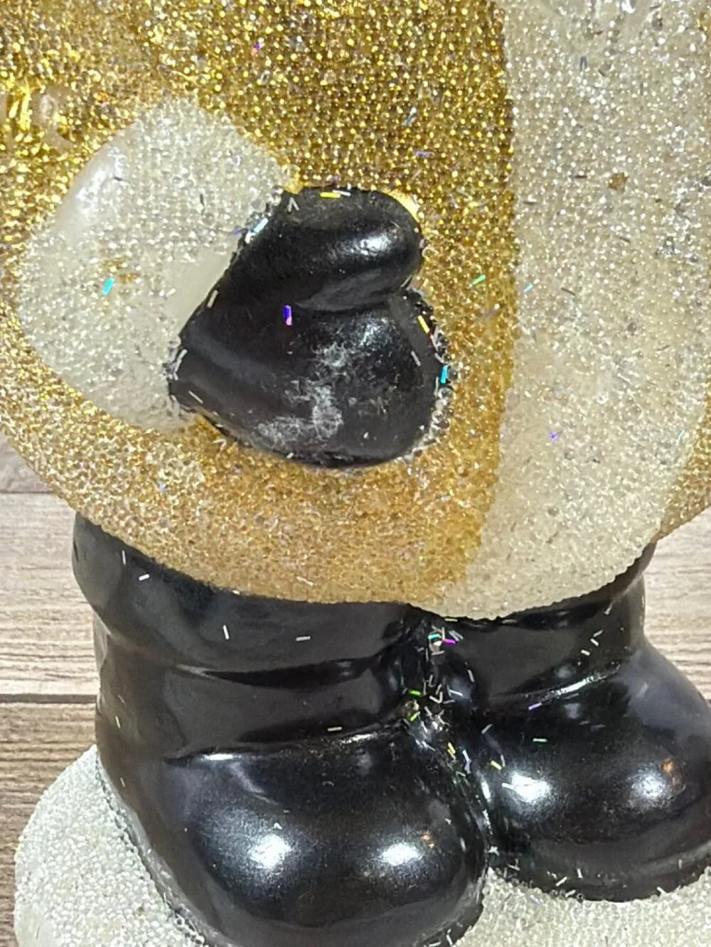 Vintage Candle Pottery Barn 1998 Gold Glitter Santa Claus Christmas Holiday